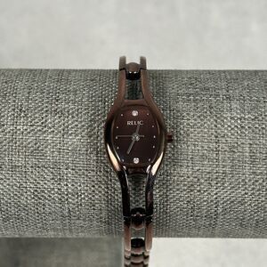 Relic Watch Womens 17mm Brown Water Resistant Link Band 7.25" New Battery
